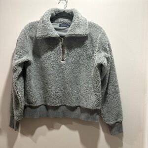 Polo Ralph Lauren Sherpa Pullover Sweater Gray Size XS Women.PL